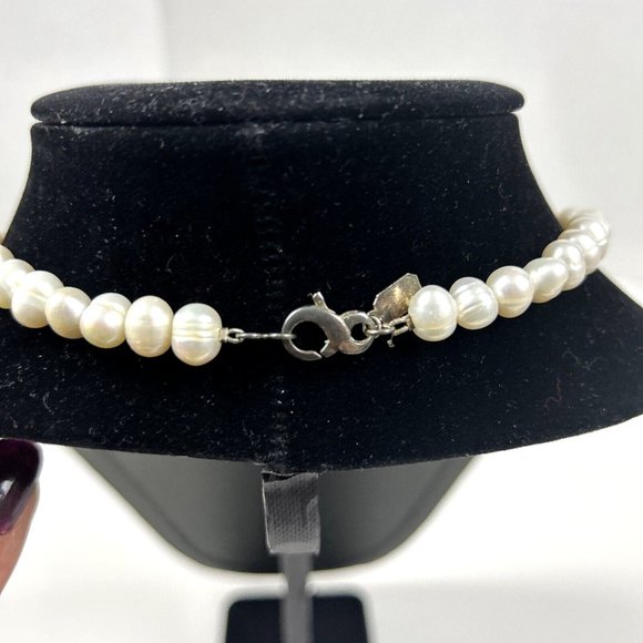 Suzanne Kalan  Sterling Silver .925 U.S.A Pearl Jet Bead Necklace 15" in Length - Picture 3 of 9